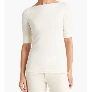 🆕 Ralph Lauren Boat Neck Elbow Sleeve Top